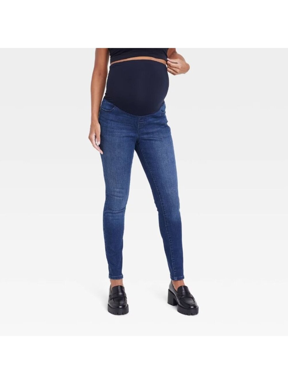 Isabel Maternity by Ingrid & Isabel Blue Skinny Jeggings - Size 6